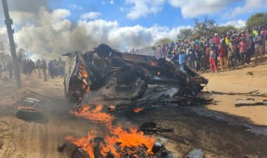 Gas Cylinder Explodes In Matatu In Thika-Garissa Highway Accident [PHOTOS]