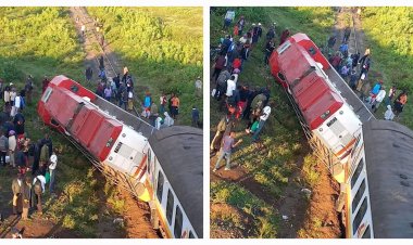 Train Bound For Kisumu Derails, Blocks Traffic Along Major Road [PHOTOS]