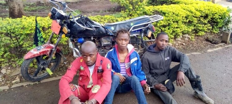 Police Seize Sharp Spoons From Bodaboda Thugs Along Thika Road