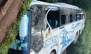 Pedestrian Killed As Modern Coast Bus Plunges Into River In Kisii