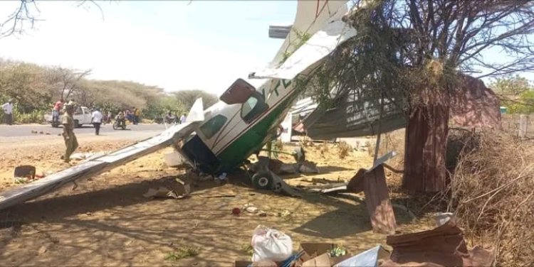 Two Injured After Plane Crashes In Baringo [PHOTOS]