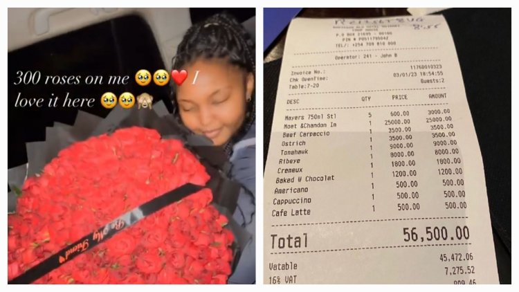 Kenyan Woman's Surprise Of 300 Roses, Ksh56K Dinner By Boyfriend Goes Viral
