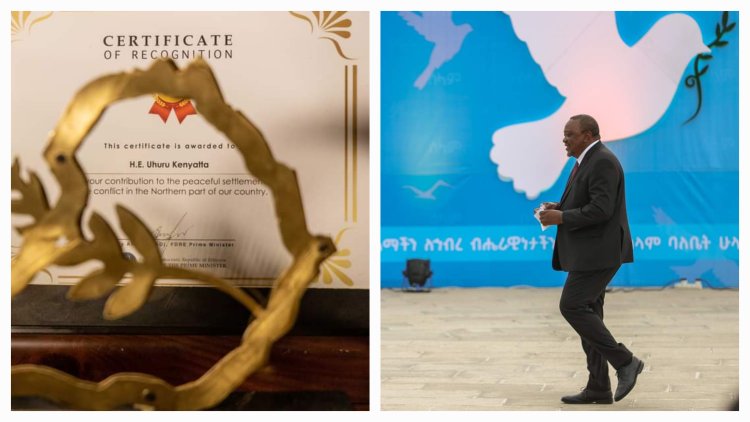 Uhuru Receives Award During Visit To Ethiopia