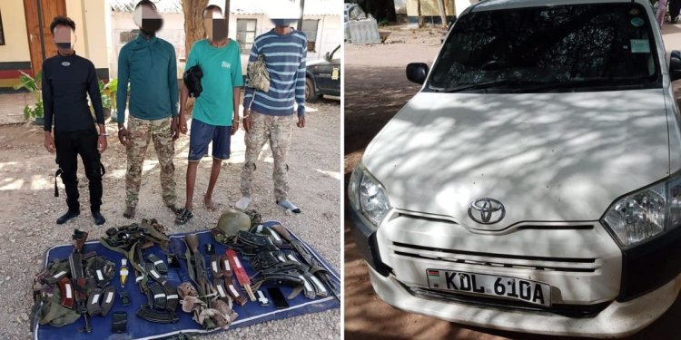 Police Pounce On 4 Suspects Armed With Deadly Military Weapons, Uniforms