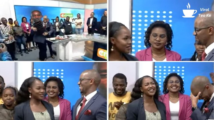Joyce Omondi's Surprise To Waihiga Mwaura On Last Day At Citizen TV [VIDEOS]