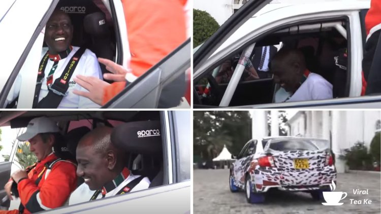 Ruto Rides In Safari Rally Car, Records Song At State House [VIDEOS]