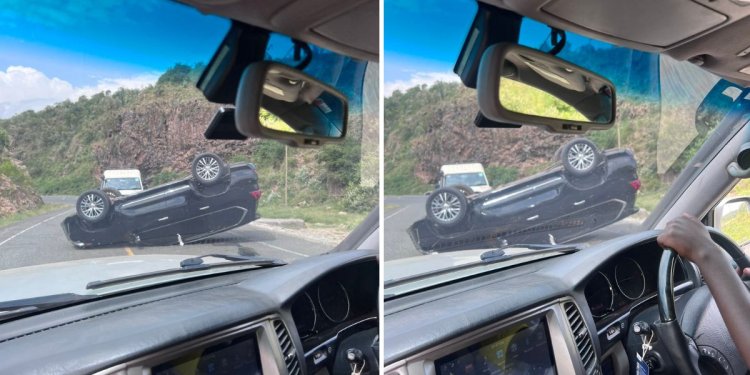 Lexus In Ruto's Motorcade Overturns In Naivasha, Bodyguard Injured
