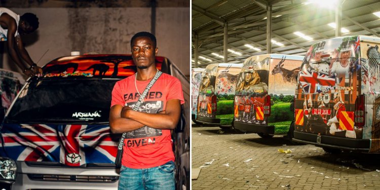 Meet Artist Who Customized British Royal Convoy With Matatu Graffiti [PHOTOS]