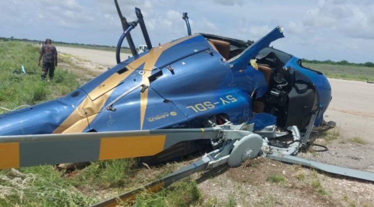 Chopper Crashes At Wajir Airport En Route To Collecting KCSE Papers [PHOTOS]