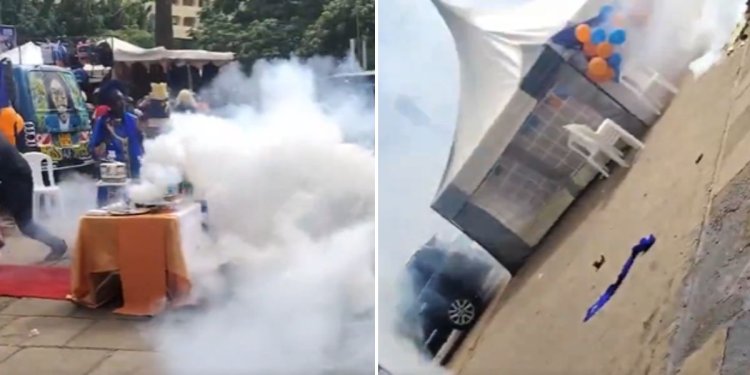 Teargas On Cake: Anti-Riot Police Halt Raila Birthday Celebrations In Nairobi CBD [VIDEO]