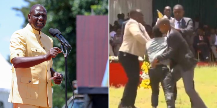 Ruto Contradicts Bodyguards Who Manhandled Man Disrupting His Speech [VIDEO]