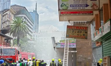 Fire Breaks Out At Building Near Nairobi CBD's Imenti House [PHOTOS]