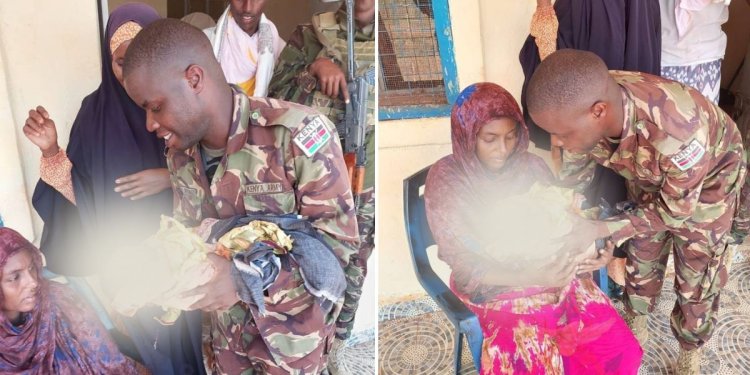 KDF Officers Come To Pregnant Woman's Rescue, Surprise Her With Gifts