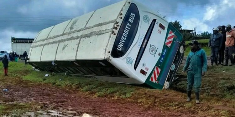Moi University Bus Ferrying Students To Mombasa Involved In Accident