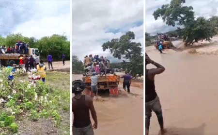 Lorry Ferrying 10 Swept Away Trying To Cross Flooded River In Makueni [VIDEO]