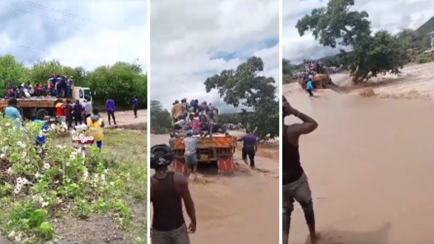 Lorry Ferrying 10 Swept Away Trying To Cross Flooded River In Makueni [VIDEO]
