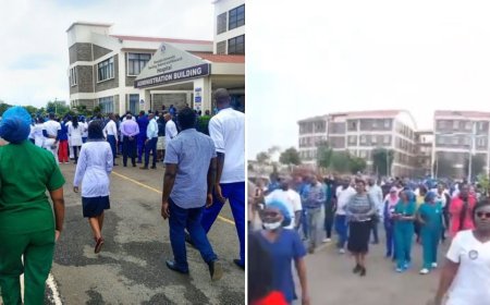 Protests As Kenyatta University Hospital Staff Present 6 Issues