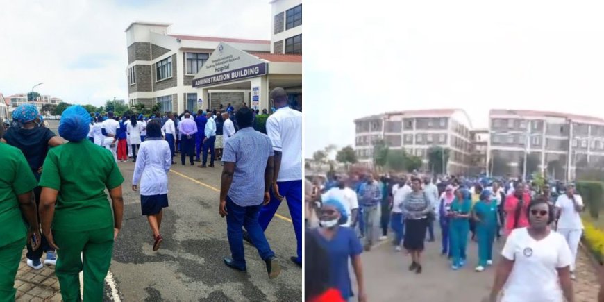 Protests As Kenyatta University Hospital Staff Present 6 Issues