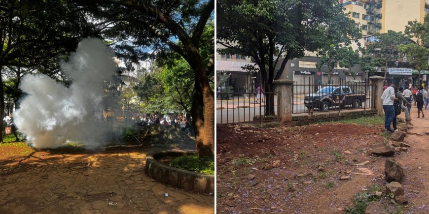 Police Teargas End Femicide Protesters In Nairobi CBD [PHOTOS & VIDEO]