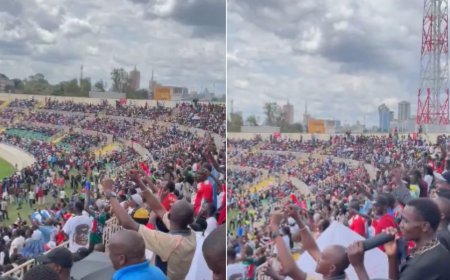 WATCH: Fans At Nyayo Stadium Chant 'Ruto Must Go' Before Kenya v Gabon