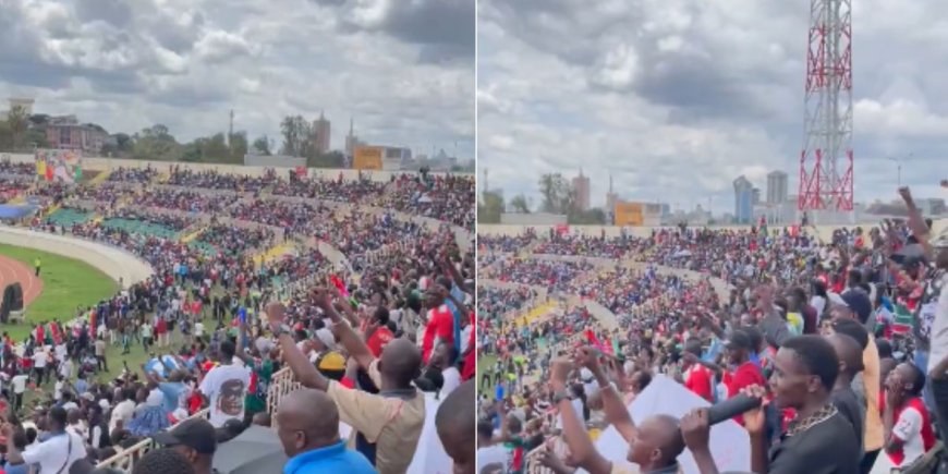 WATCH: Fans At Nyayo Stadium Chant 'Ruto Must Go' Before Kenya v Gabon