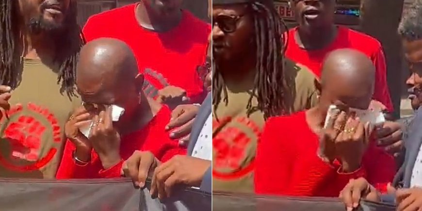 Boniface Mwangi’s Wife Weeps During Nairobi CBD Protests [VIDEO]