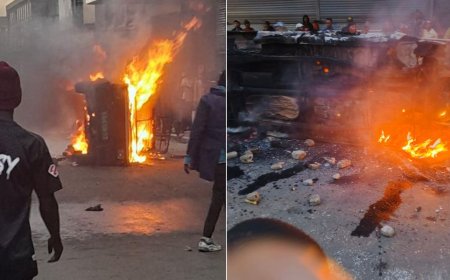 Another Vehicle Set On Fire During Fresh Nairobi CBD Protests [VIDEO]