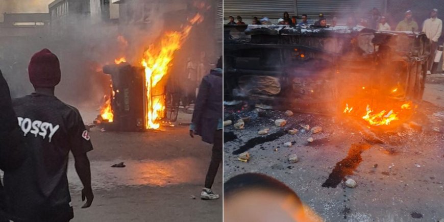 Another Vehicle Set On Fire During Fresh Nairobi CBD Protests [VIDEO]