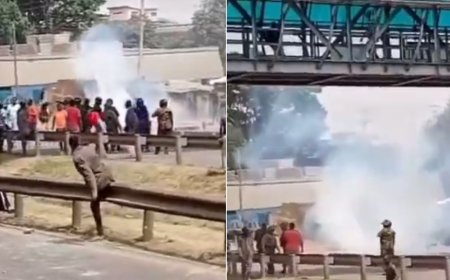 Traffic Disruption Along Outering Road After Violent Protests Erupt