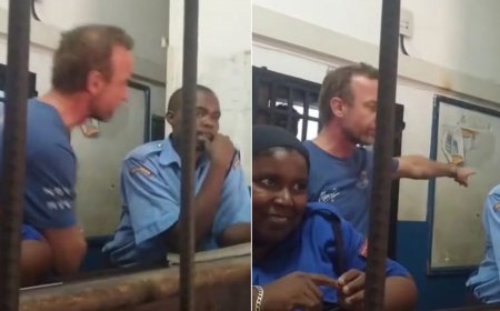 WATCH: Foreigner In Viral Clip Abuses Kenya Police Officers After Arrest