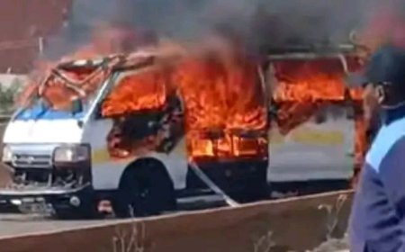 Boda Boda Riders Set Matatu On Fire After 22-Year-Old Dies In Road Accident