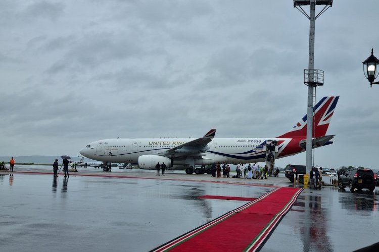 What is the name of King Charles III's official jet which he used during his tour of Kenya?